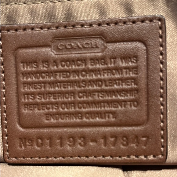 Coach Brown Leather Tote with Gold Hardware - Picture 6 of 7